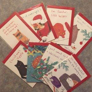 Cheeky Cat Christmas Cards - 8 - with envelopes - Jo Clark Design Christ…